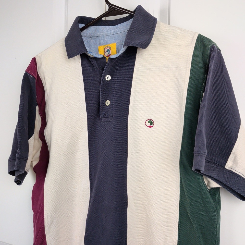 Vintage Duck Head Colorblock Polo Shirt Mens Medium 90s Cotton Blokecore Rugby